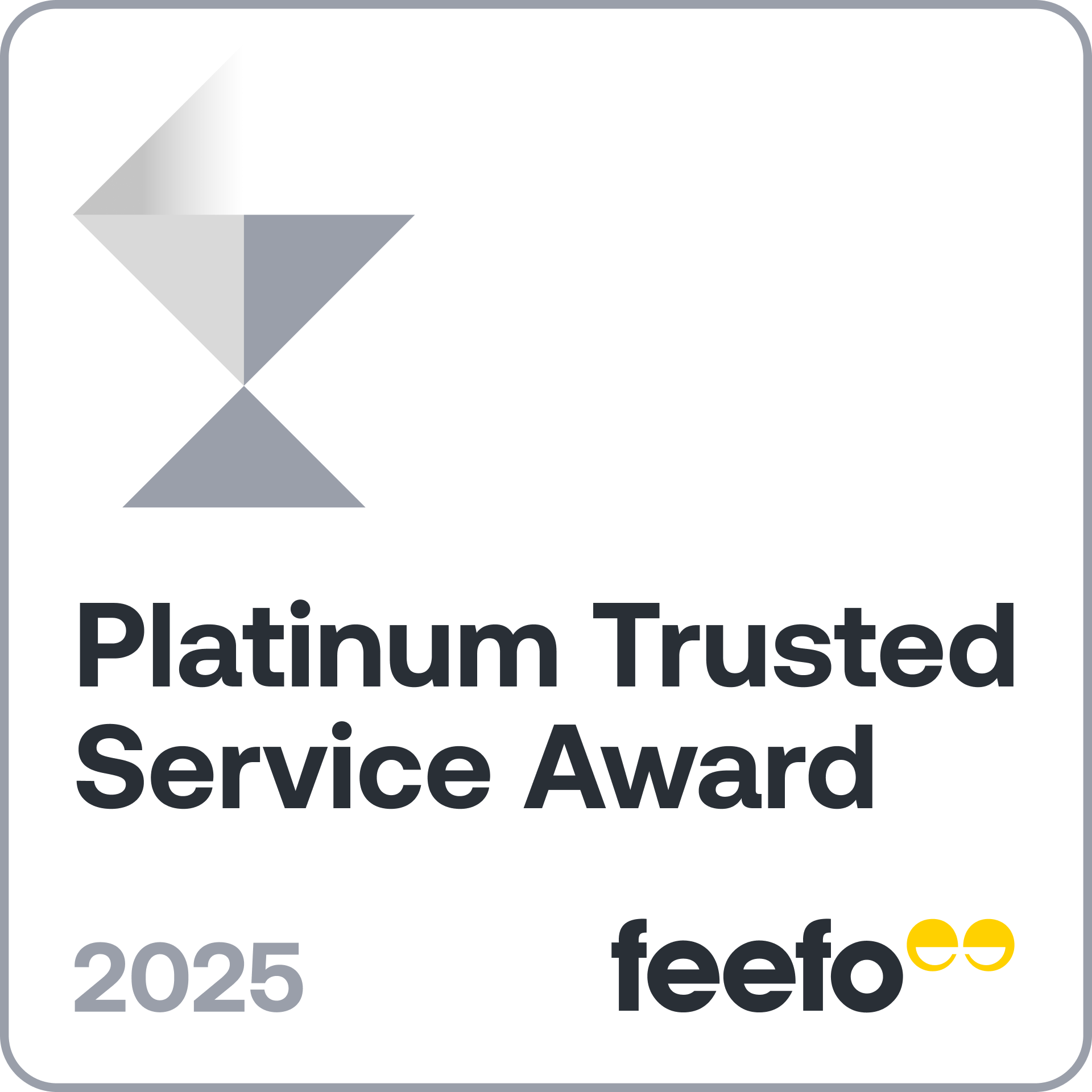 Feefo Platinum Trusted Service Award